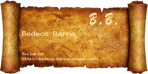 Bedecs Barna névjegykártya